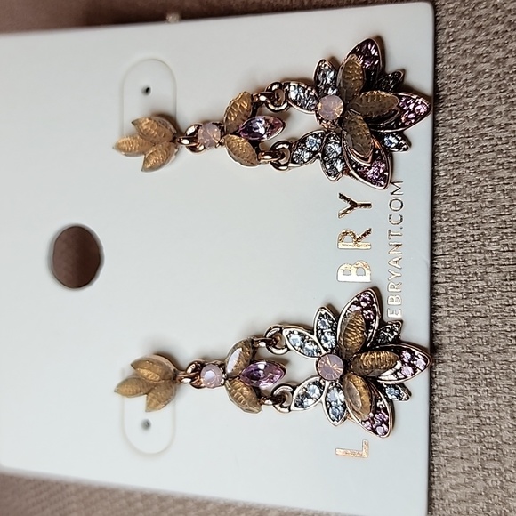 New Lane Bryant Rose-Tone Stone Embellished Earrings - Picture 3 of 5